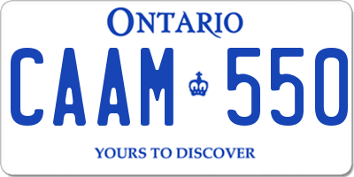 ON license plate CAAM550