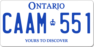 ON license plate CAAM551