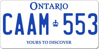 ON license plate CAAM553