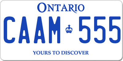 ON license plate CAAM555