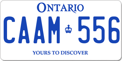 ON license plate CAAM556