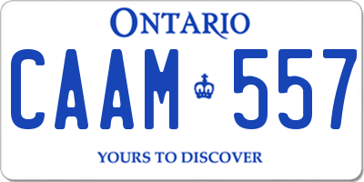 ON license plate CAAM557