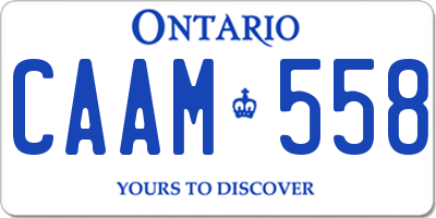 ON license plate CAAM558