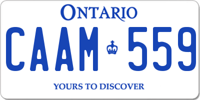 ON license plate CAAM559