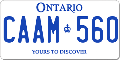 ON license plate CAAM560