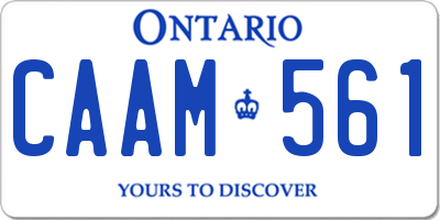 ON license plate CAAM561