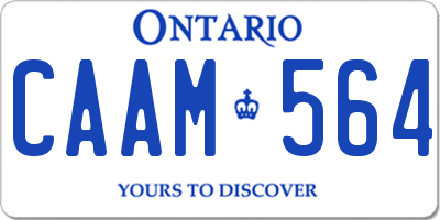 ON license plate CAAM564