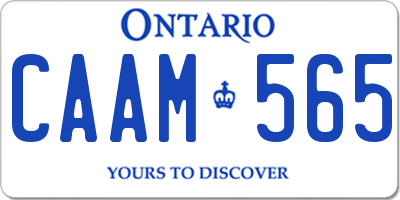 ON license plate CAAM565