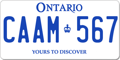 ON license plate CAAM567