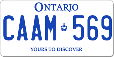 ON license plate CAAM569