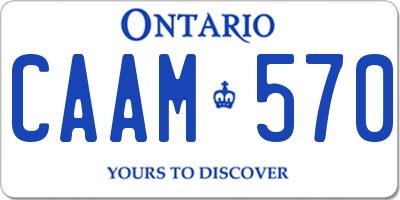 ON license plate CAAM570