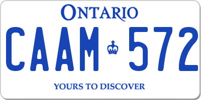 ON license plate CAAM572