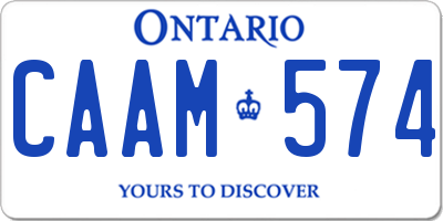 ON license plate CAAM574