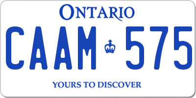 ON license plate CAAM575