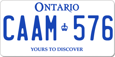 ON license plate CAAM576