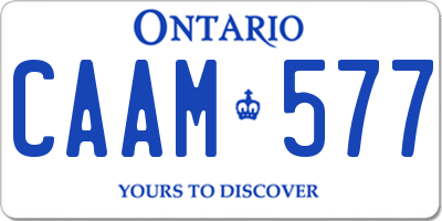 ON license plate CAAM577