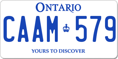 ON license plate CAAM579