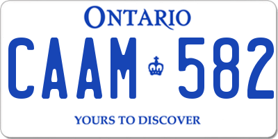 ON license plate CAAM582