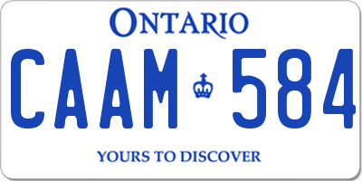 ON license plate CAAM584