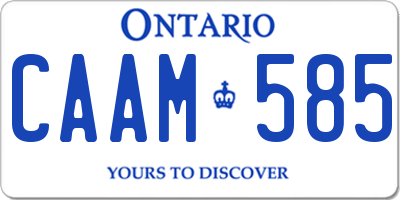 ON license plate CAAM585