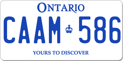 ON license plate CAAM586