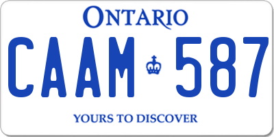 ON license plate CAAM587