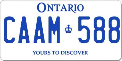 ON license plate CAAM588