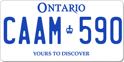 ON license plate CAAM590