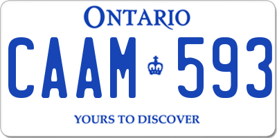 ON license plate CAAM593