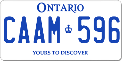 ON license plate CAAM596