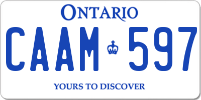 ON license plate CAAM597