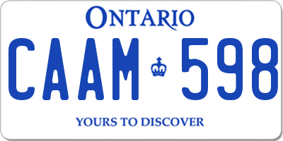 ON license plate CAAM598