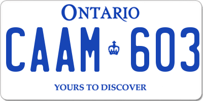 ON license plate CAAM603