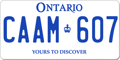 ON license plate CAAM607