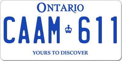 ON license plate CAAM611