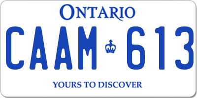 ON license plate CAAM613