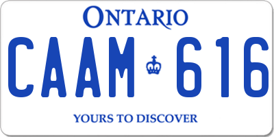 ON license plate CAAM616