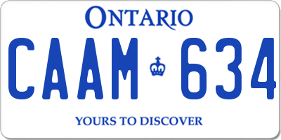 ON license plate CAAM634