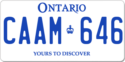 ON license plate CAAM646