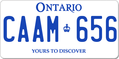 ON license plate CAAM656