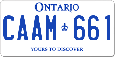 ON license plate CAAM661