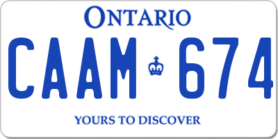 ON license plate CAAM674