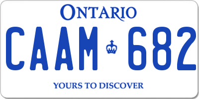 ON license plate CAAM682