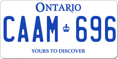 ON license plate CAAM696