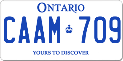 ON license plate CAAM709