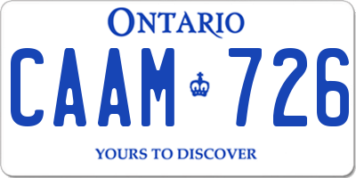 ON license plate CAAM726