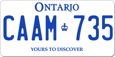 ON license plate CAAM735