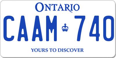 ON license plate CAAM740