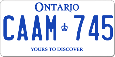 ON license plate CAAM745