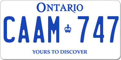 ON license plate CAAM747